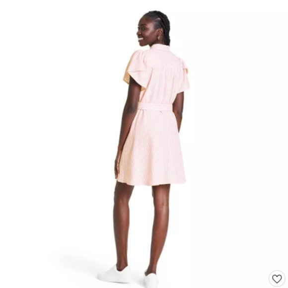 Alexis x Target Pink & White candy striper Pinstripe Dress NWT - Picture 3 of 9